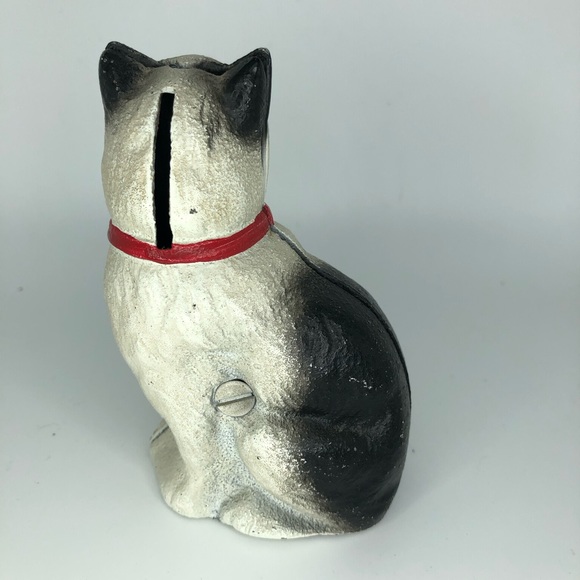 Vintage MCM Cat Cast Iron Still Penny Bank - Picture 3 of 6